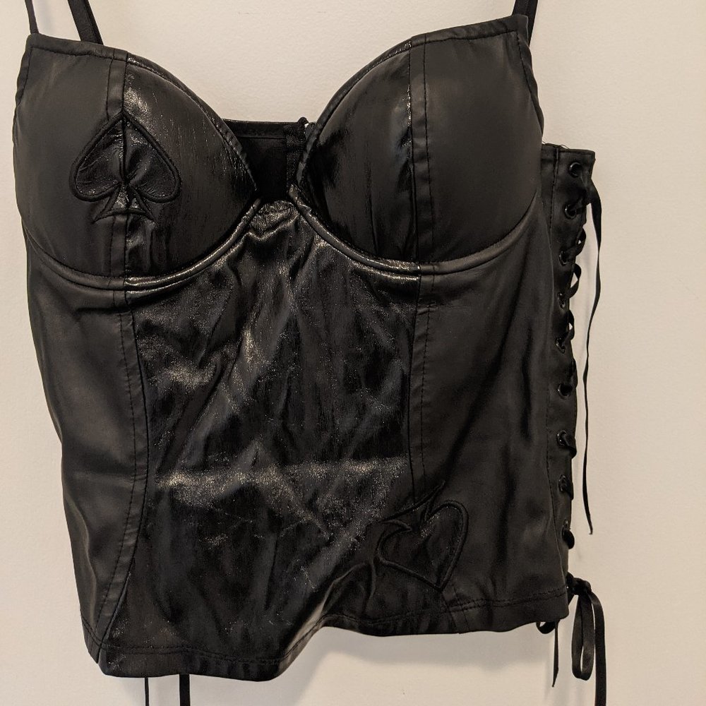 Lip Service Queen of Spades PVC padded corset